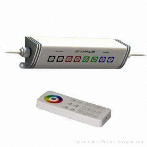 Waterproof LED Controller with Remote Control, 12 to 24V DC Input Voltage and 3-output Channels RGB